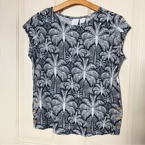C&C California Linen Top Palm Tree Print Size Small